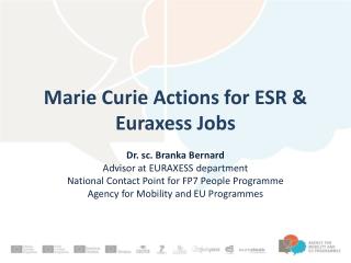 Marie Curie Actions for ESR &amp; Euraxess Jobs