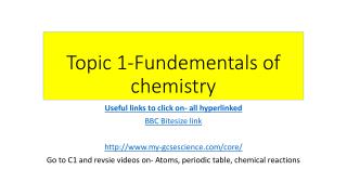 Topic 1-Fundementals of chemistry
