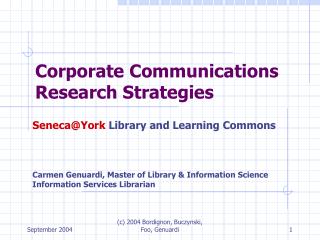 Corporate Communications Research Strategies