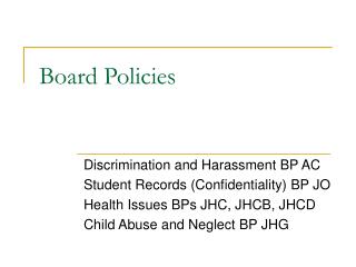 Board Policies