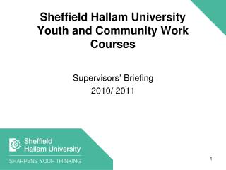 Sheffield Hallam University Youth and Community Work Courses