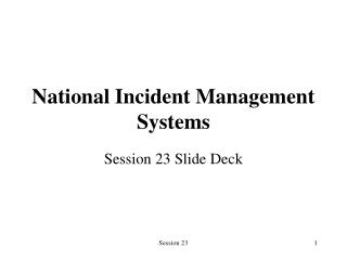 National Incident Management Systems