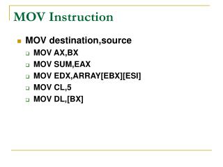 MOV Instruction