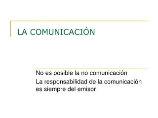 LA COMUNICACIÓN