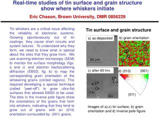 Tin surface and grain structure