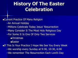 History Of The Easter Celebration