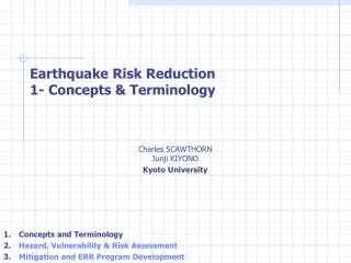 Earthquake Risk Reduction 1- Concepts &amp; Terminology