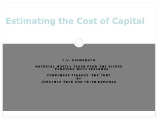 Estimating the Cost of Capital