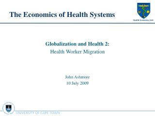 The Economics of Health Systems