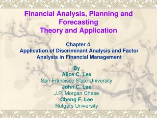 Financial Analysis, Planning and Forecasting Theory and Application