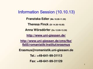 Information Session (10.10.13)