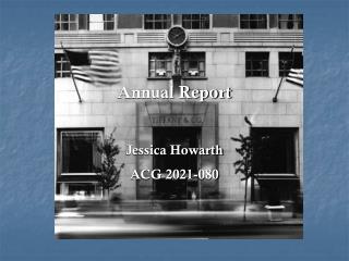 Annual Report Jessica Howarth ACG 2021-080