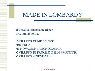 MADE IN LOMBARDY