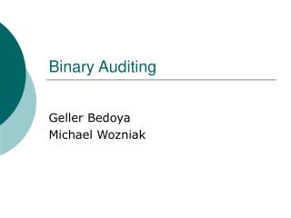 Binary Auditing