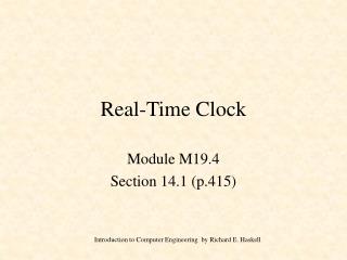 Real-Time Clock