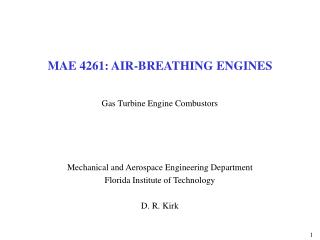 MAE 4261: AIR-BREATHING ENGINES