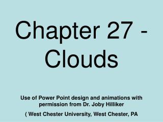 Chapter 27 - Clouds