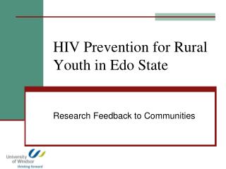 HIV Prevention for Rural Youth in Edo State