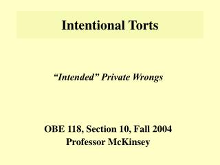 Intentional Torts