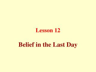 Lesson 12