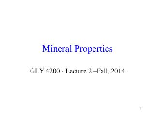 Mineral Properties