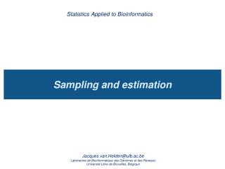 Sampling and estimation