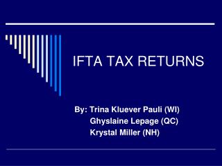 IFTA TAX RETURNS