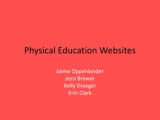 Physical Education Websites