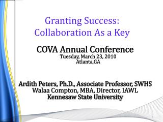 COVA Annual Conference 	Tuesday, March 23, 2010 Atlanta,GA