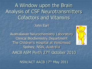 A Window upon the Brain Analysis of CSF Neurotransmitters Cofactors and Vitamins