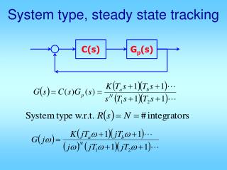 System type, steady state tracking
