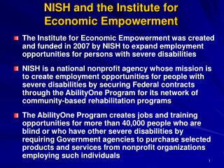 NISH and the Institute for Economic Empowerment