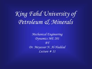 King Fahd University of Petroleum &amp; Minerals