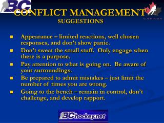 CONFLICT MANAGEMENT