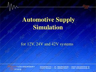 Automotive Supply Simulation