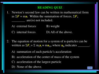 READING QUIZ