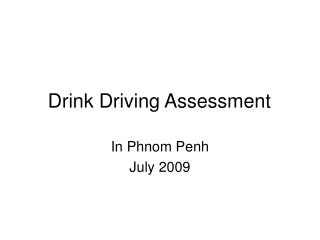 Drink Driving Assessment