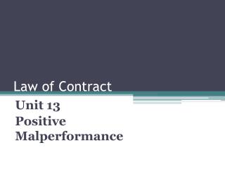 Law of Contract