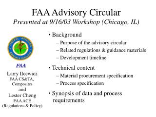 FAA Advisory Circular Presented at 9/16/03 Workshop (Chicago, IL)
