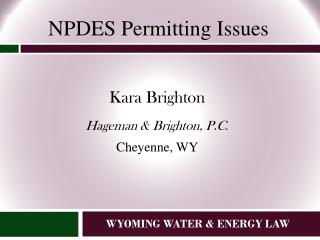 WYOMING WATER &amp; ENERGY LAW