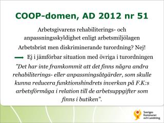 COOP-domen, AD 2012 nr 51