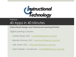 Presents 40 Apps in 40 Minutes