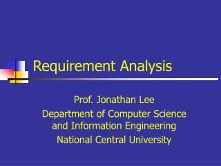 Requirement Analysis