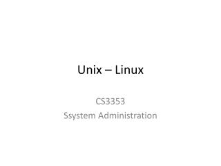 Unix – Linux