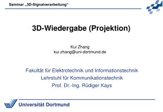 3D-Wiedergabe (Projektion)