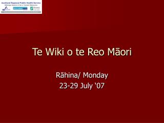 Te Wiki o te Reo Māori