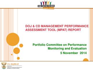 DOJ &amp; CD MANAGEMENT PERFORMANCE ASSESSMENT TOOL (MPAT) REPORT