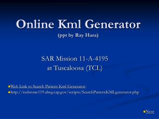 Online Kml Generator (ppt by Ray Hara)