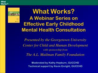 What Works? A Webinar Series on Effective Early Childhood Mental Health Consultation