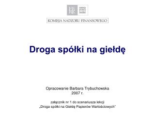 Droga spółki na giełdę